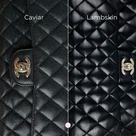 chanel classic medium calfskin vs caviar|GUIDE TO CHANEL: CAVIAR VS LAMBSKIN .